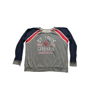 St Louis Cardinals Sweatshirt Adult Extra Large Gray Baseball MLB‎ Raglan Mens